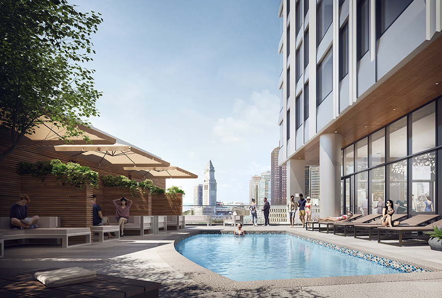 Pool deck at Residential Tower